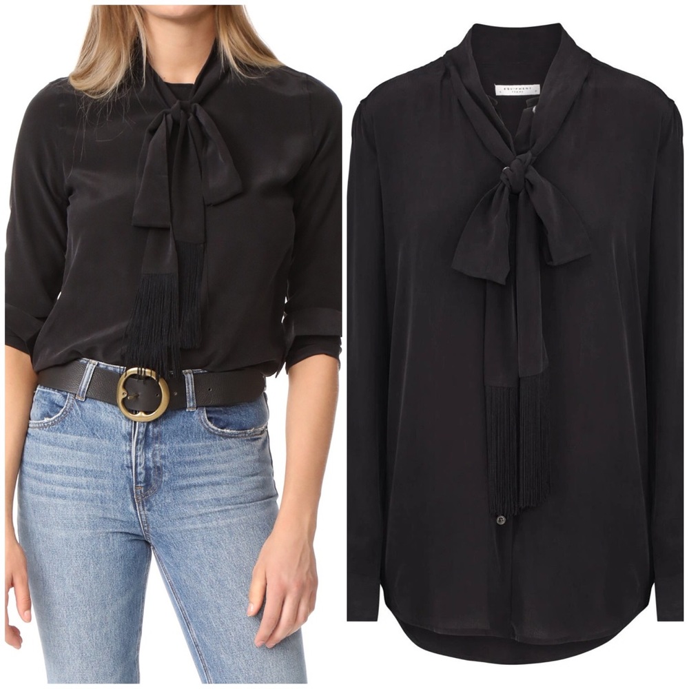 Equipment Essential Tie Neck Button Up